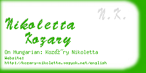 nikoletta kozary business card